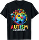Autism Soccer Ball Autistic Autism Awareness Colorful T-Shirt - T-Shirt | Black