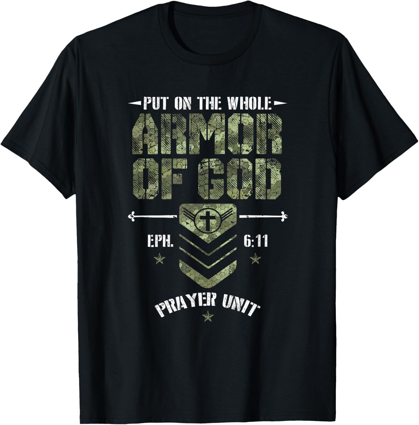Camo Armor Of God Christians Religious Camouflage T-Shirt - T-Shirt | Black