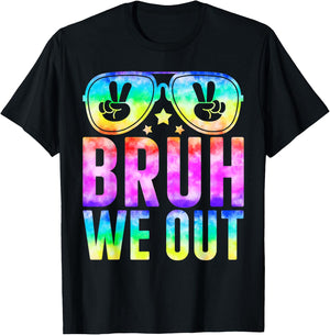 Bruh We Out Cute Sunglass End Of School Year Teacher Summer T-Shirt - T-Shirt | Black