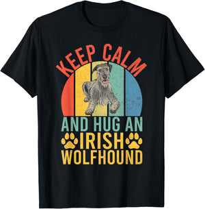 Keep Calm and Hug an Irish Wolfhound T-Shirt - T-Shirt | Black