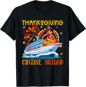 Thanksgiving Cruise Squad Turkey Fall Pumpkins Cruise Ship T-Shirt - T-Shirt | Black