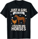 Just A Girl Who Loves Chickens Horse Lover Women Farmer T-Shirt - T-Shirt | Black