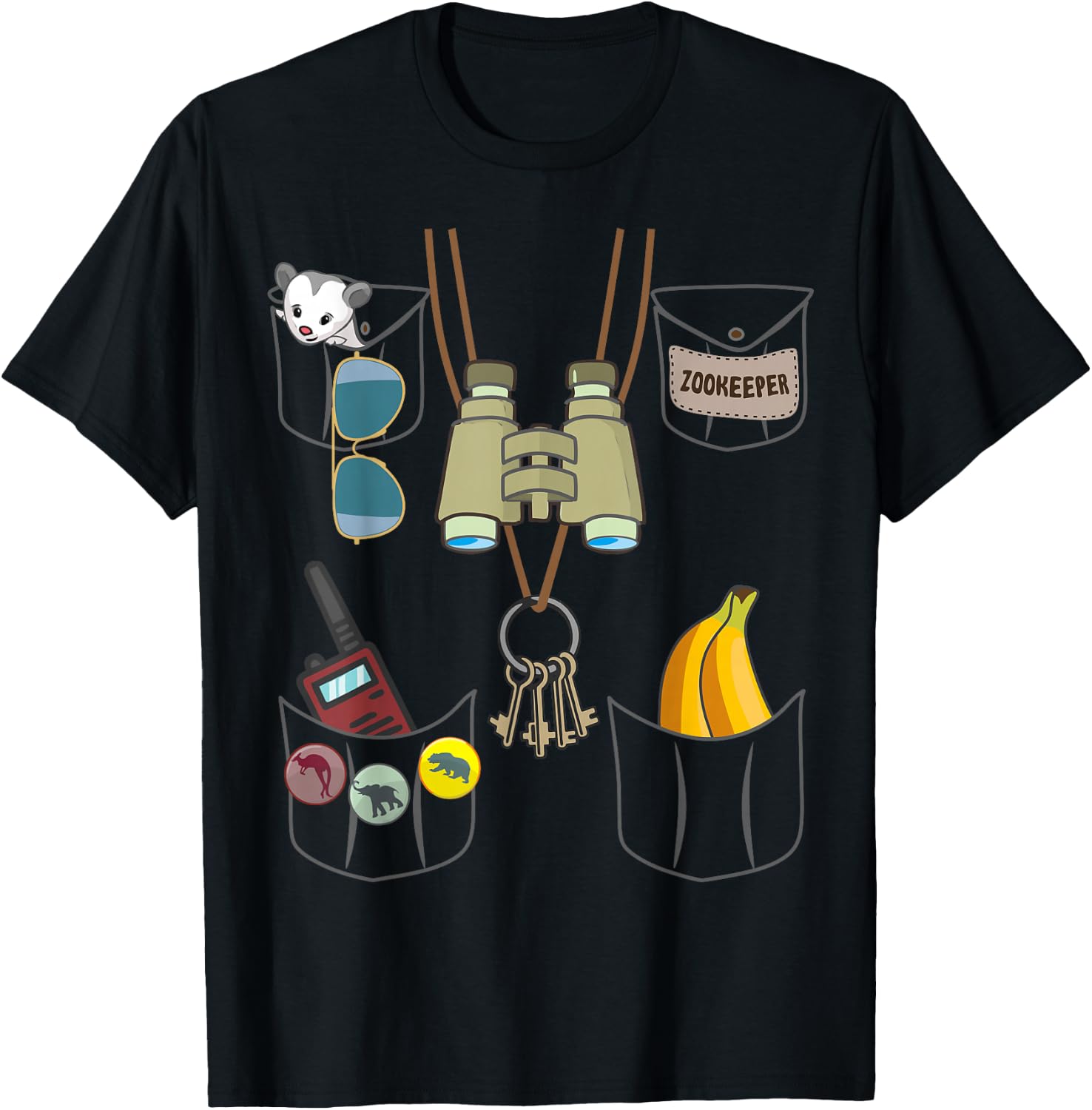 Zookeeper Halloween Jungle Safari Explorer Imitation Costume T-Shirt - T-Shirt | Black