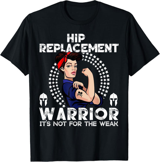 Hip Replacement women Warrior Awareness Gift T-Shirt - T-Shirt | Black