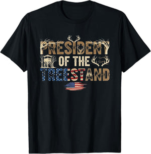 President Tree Stand Hunter - Deer Hunting T-Shirt - T-Shirt | Black