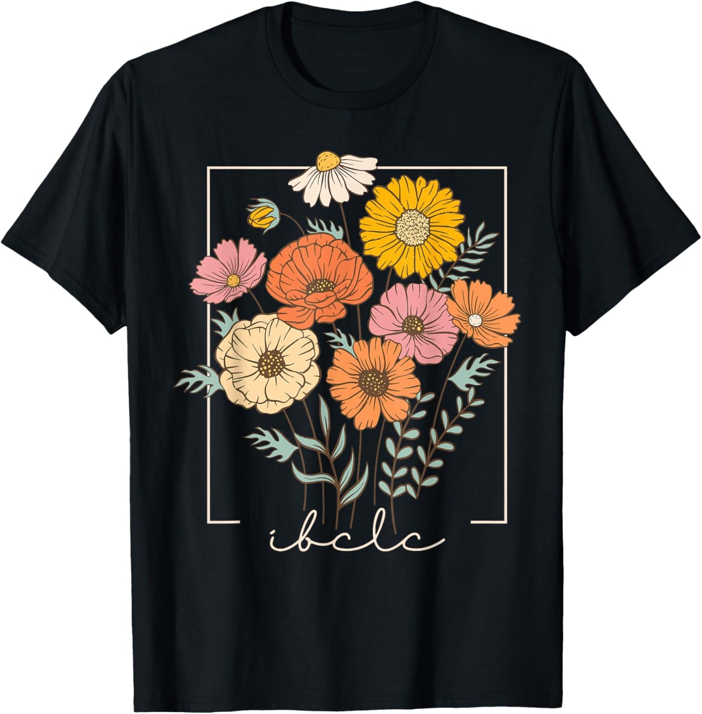 Flower IBCLC Lactation Consultant Breastfeeding Lactivist T-Shirt - T-Shirt | Black