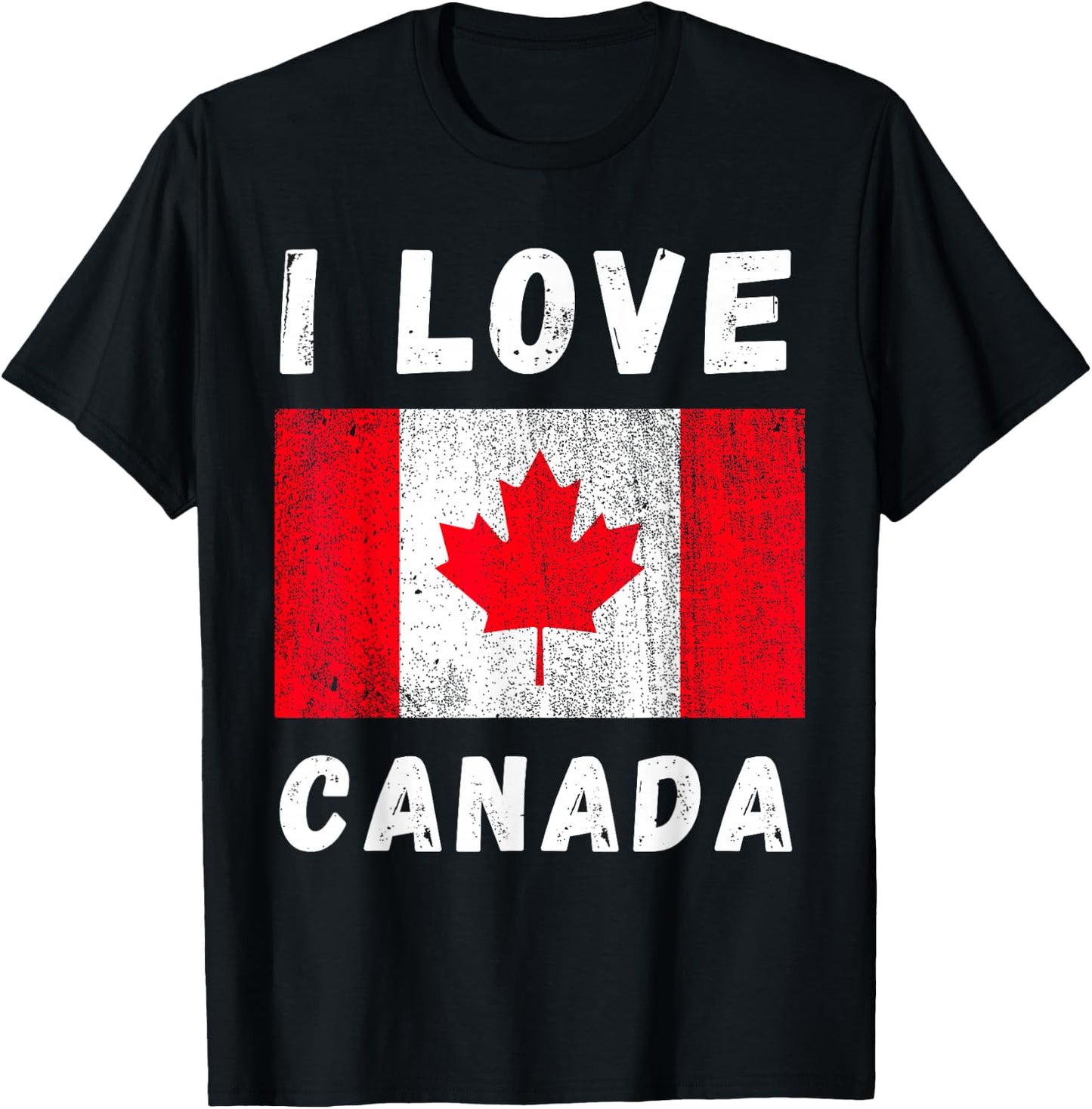 I Love Canada Heart Canadian Family Travel Souvenir T-Shirt - T-Shirt | Black