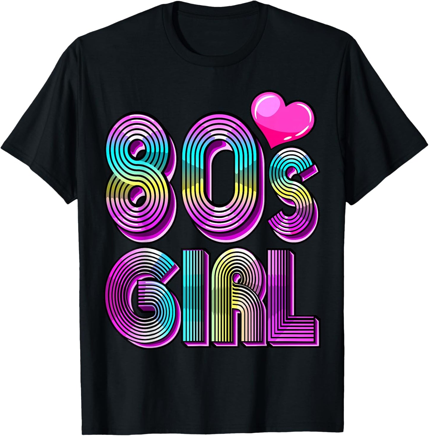 80's Girl Birthday Party Costume Retro Vintage Gift Women T-Shirt - T-Shirt | Black