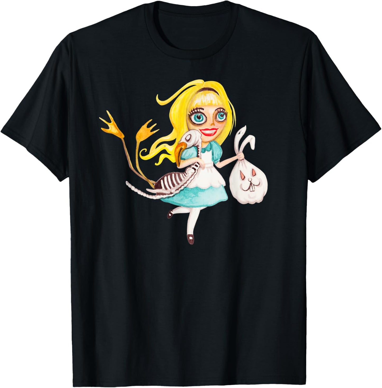 Yellow Hair Girl - Halloween Trick or Treat Design T-Shirt - T-Shirt | Black
