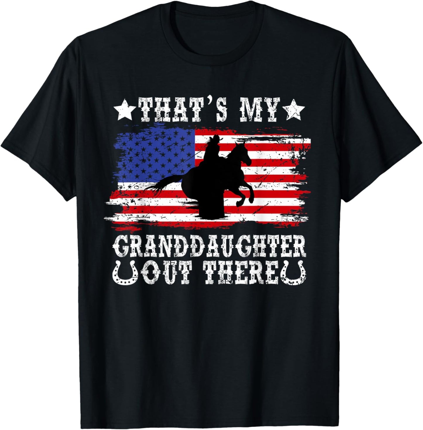 My Granddaughter Barrel Racing Grandma Of A Barrel Racer T-Shirt - T-Shirt | Black