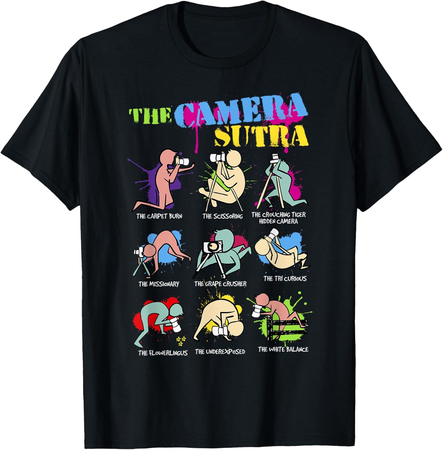 Funny Camera Sutra Gift design design T-Shirt - T-Shirt | Black