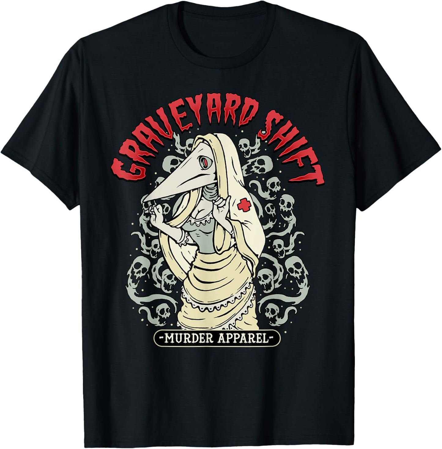 Plague Nurse Graveyard Shift Horror T-Shirt - T-Shirt | Black