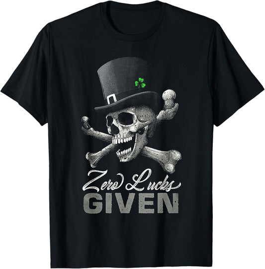 Skull Zero Lucks Given T-Shirt - T-Shirt | Black