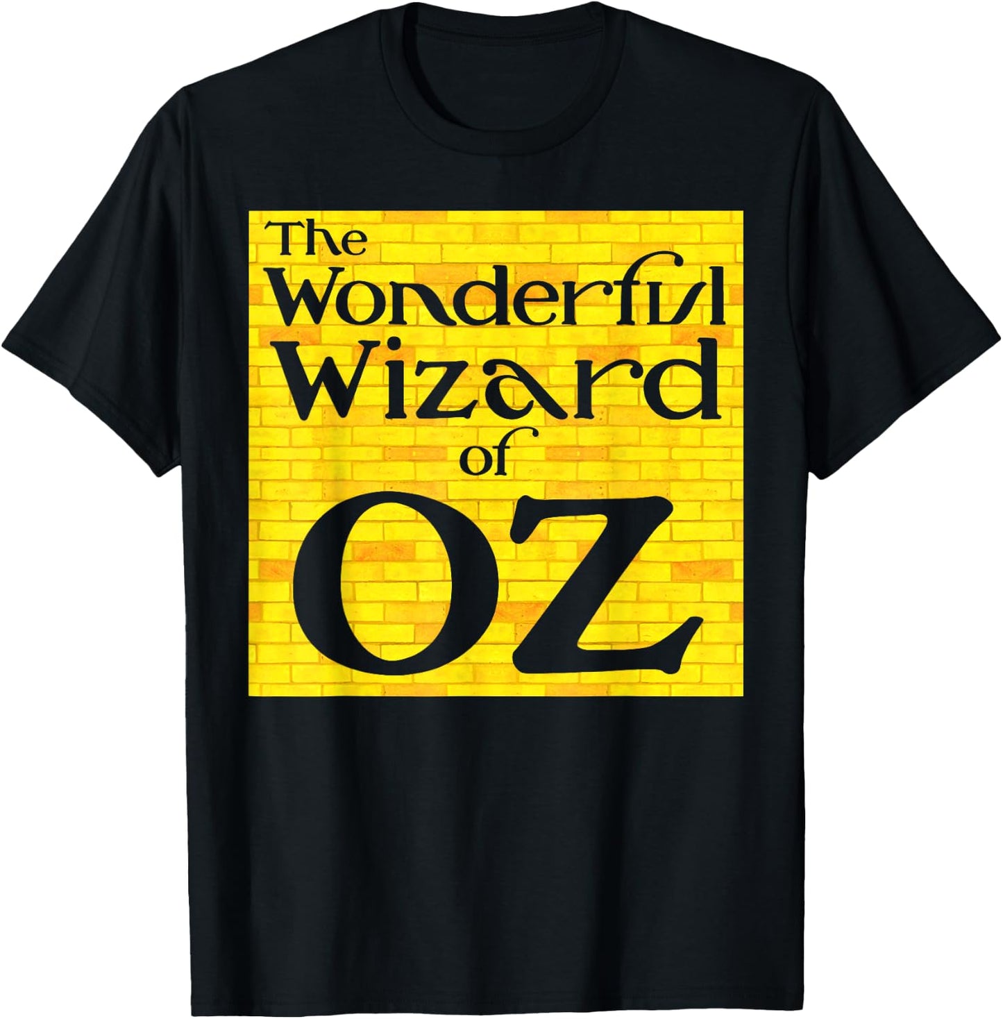 Retro Vintage Yellow Brick Road Wonderful Wizard of OZ Logo T-Shirt - T-Shirt | Black