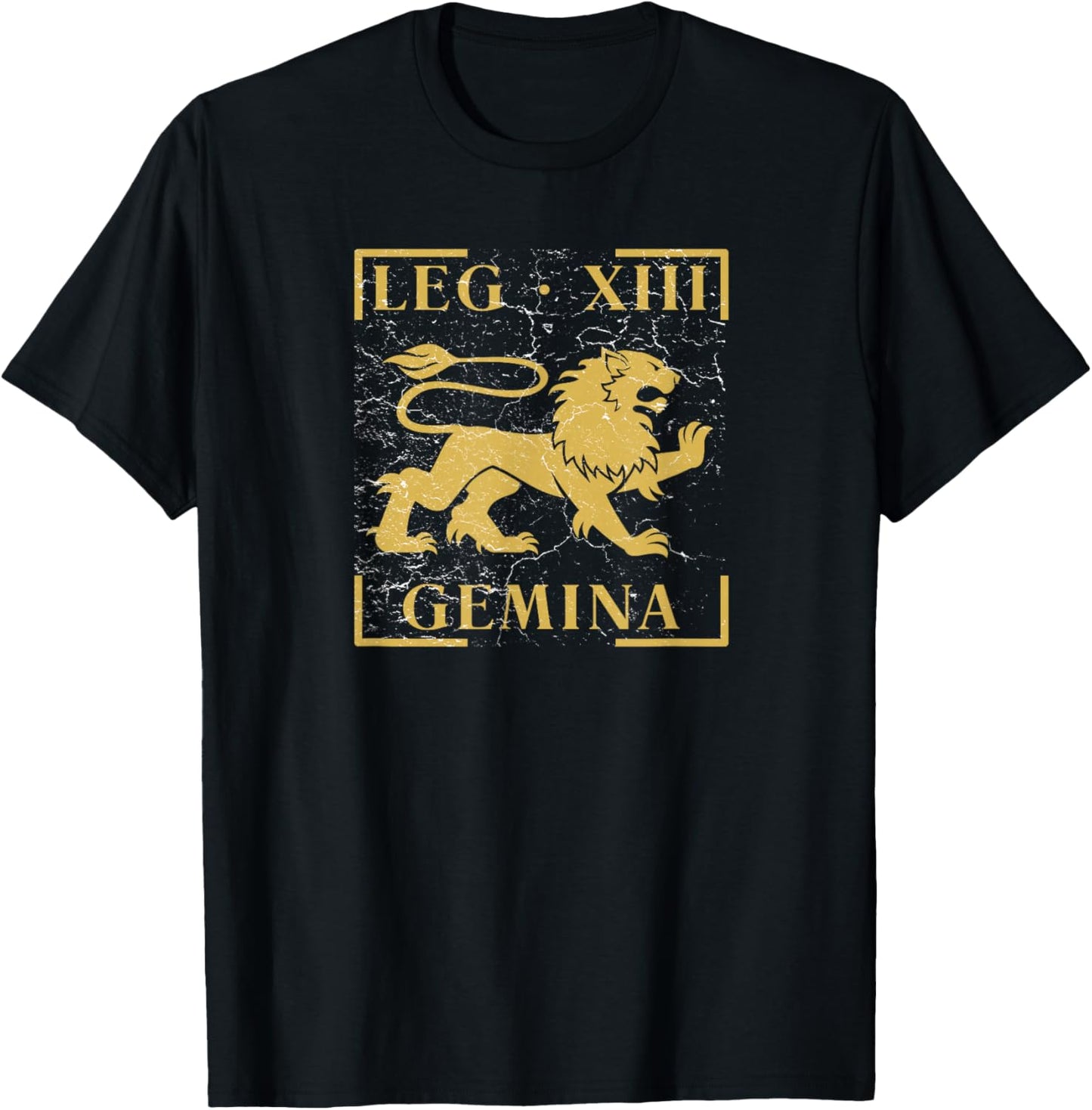 Legion XIII Gemina Rome Lion Emblem Banner Soldier T-Shirt - T-Shirt | Black