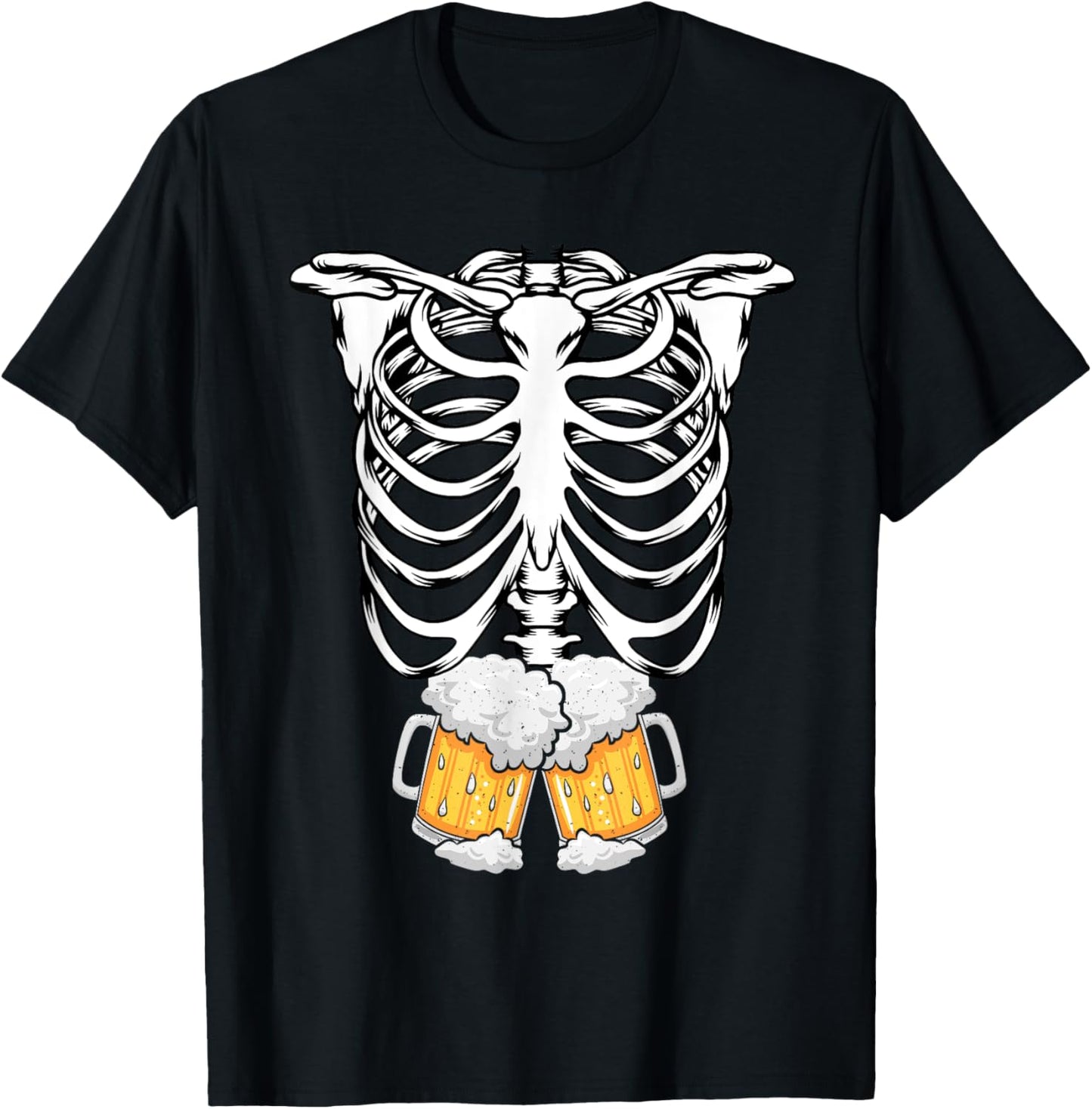 Skeleton Pregnancy Belly Of Beer X-ray Halloween Costume T-Shirt - T-Shirt | Black
