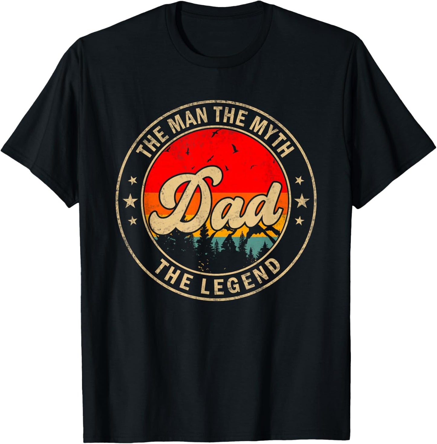 Dad the Man the Myth the Legend Father's Day for Grandpa T-Shirt - T-Shirt | Black