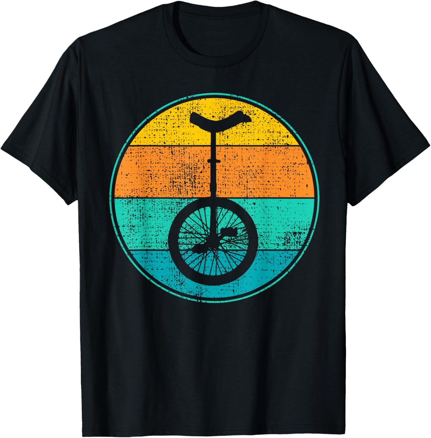 Unicycle Vintage Retro 70s Graphic Design Gift T-Shirt - T-Shirt | Black
