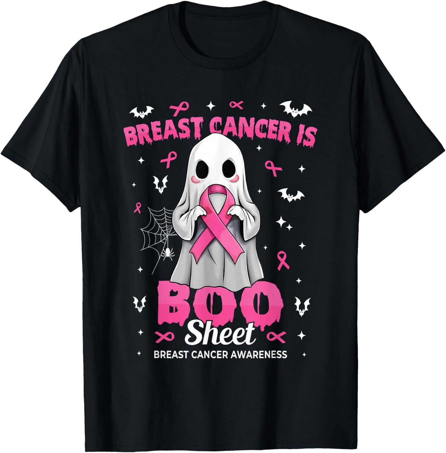 Breast Cancer is Boo Sheet Halloween Breast Cancer Ghost T-Shirt - T-Shirt | Black