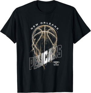 NBA New Orleans Pelicans Lightning Bolt Basketball Logo T-Shirt - T-Shirt | Black