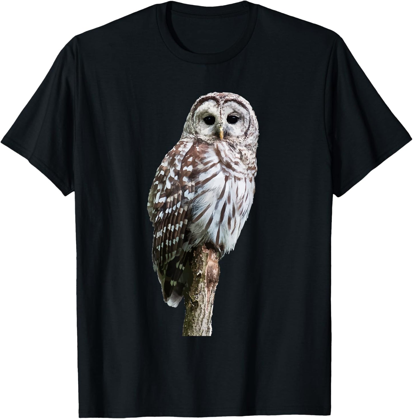 Barred Owl Bird | Birder Birding | Cute Owl Gift T-Shirt - T-Shirt | Black