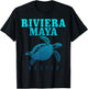 Riviera Maya Mexico Surf Sea Turtle Surfer Scuba Diving T-Shirt - T-Shirt | Black
