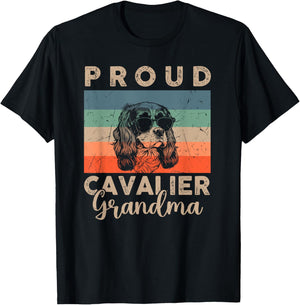 Funny Proud Cavalier Grandma Gifts Dog Lover Xmas T-Shirt - T-Shirt | Black