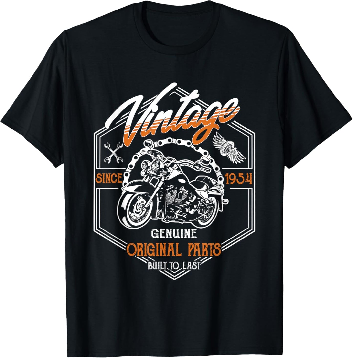 Birthday 1954 Gift Vintage Classic Motorcycle 71 Years T-Shirt - T-Shirt | Black