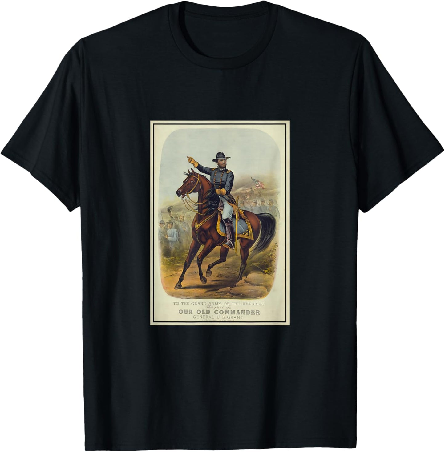 Ulysses S. Grant on Horseback T-Shirt - T-Shirt | Black