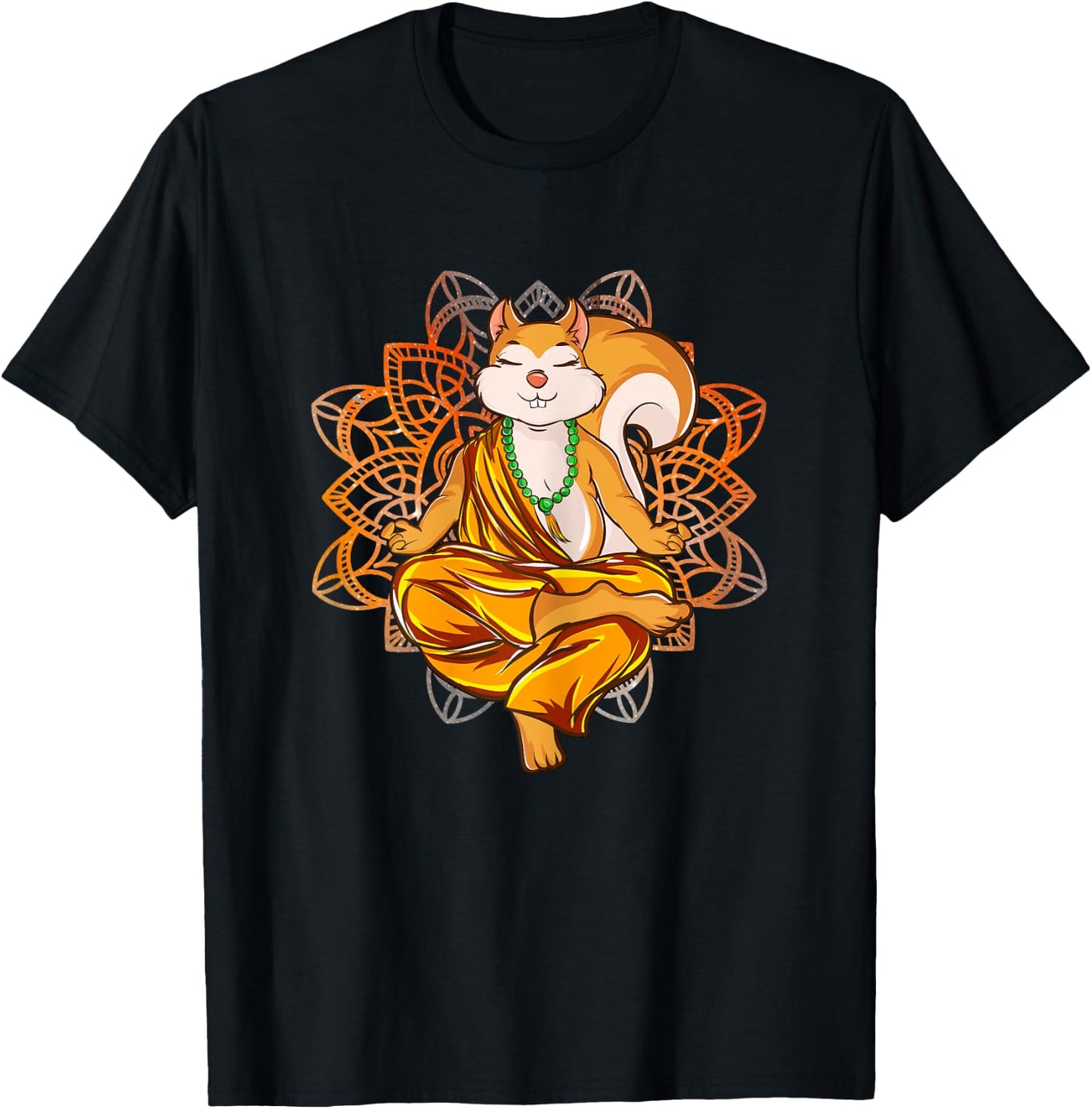 Squirrel Yoga Meditation T-Shirt - T-Shirt | Black