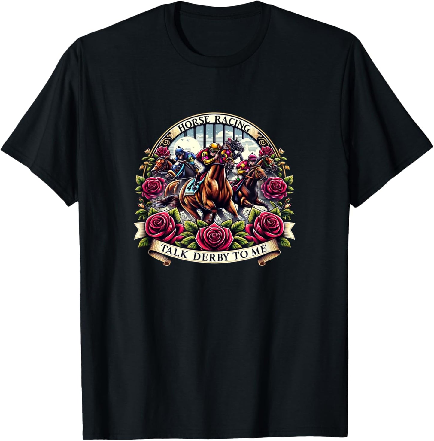 Talk Derby To Me - Horse Racing Racehorses T-Shirt - T-Shirt | Black