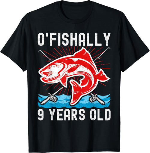O'Fishally 9 Years Old Funny Birthday Fishing