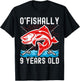 O'Fishally 9 Years Old Funny Birthday Fishing T-Shirt - T-Shirt | Black