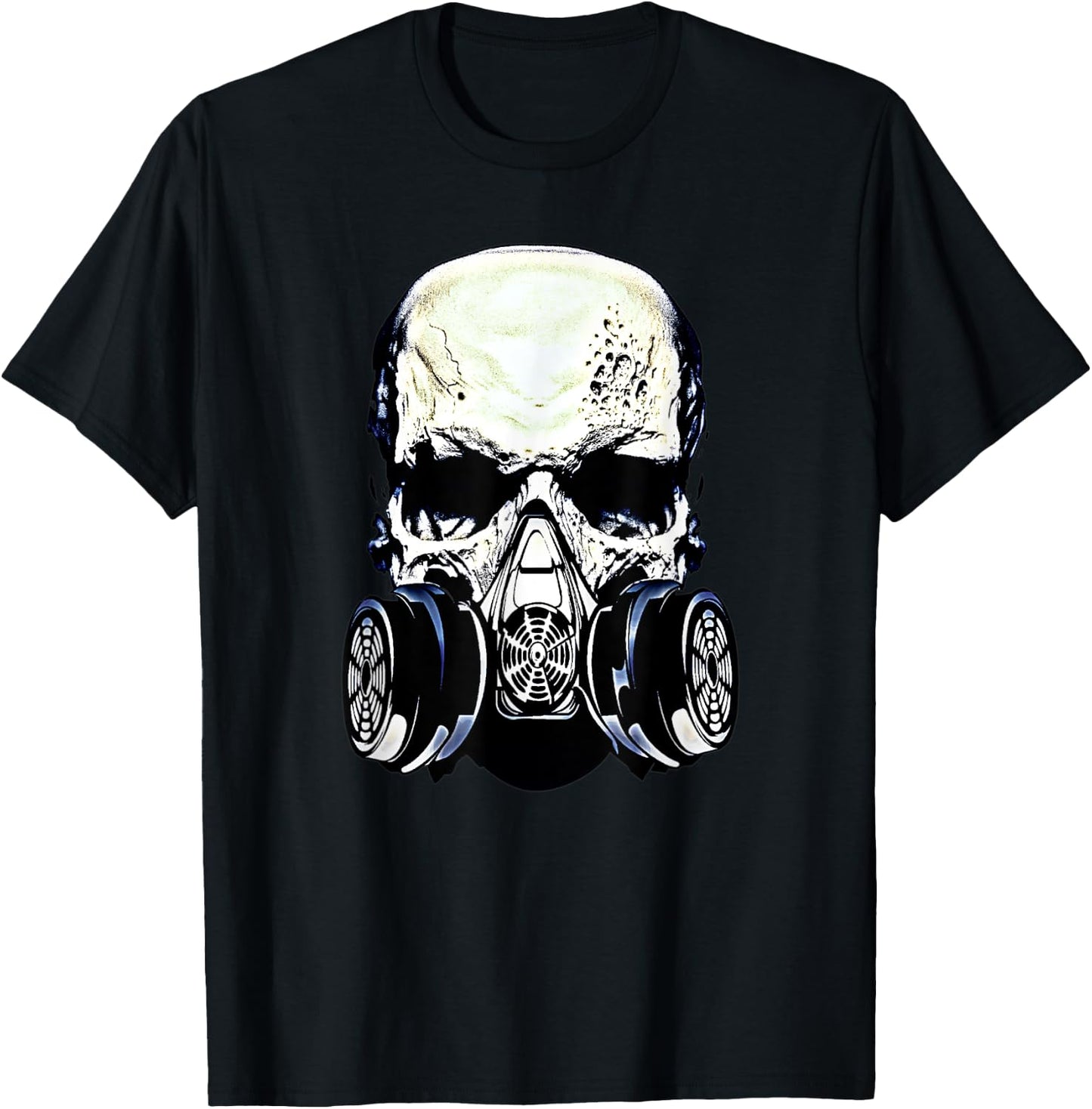 Skull Gas Mask Shirt Rock Music Skulls Masked Rockers Gift T-Shirt - T-Shirt | Black