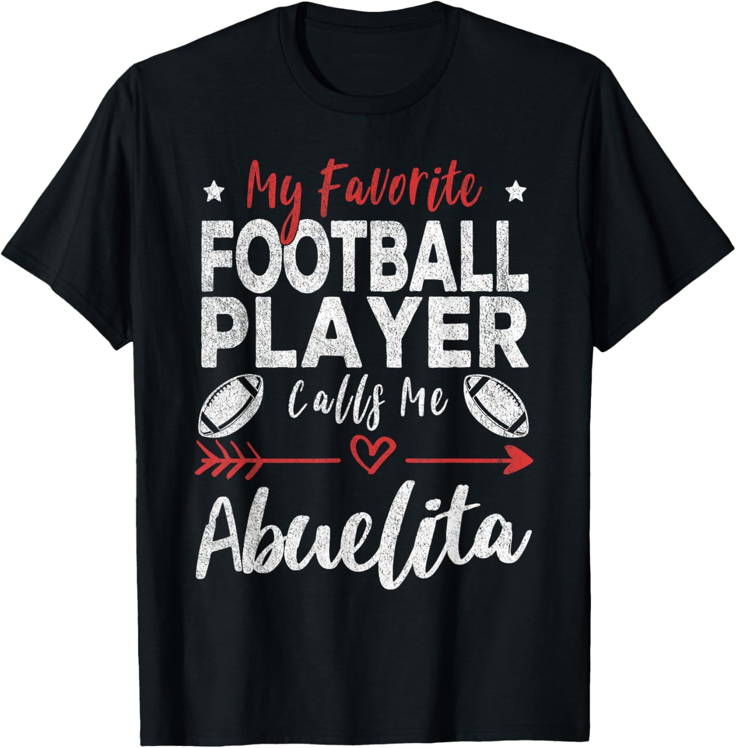 My Favorite Football Player Calls Me Abuelita Mexican T-Shirt - T-Shirt | Black