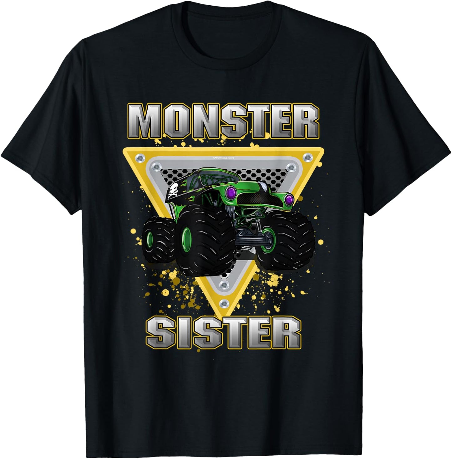 Monster Truck Sister T-Shirt - T-Shirt | Black