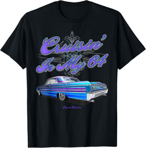 Cruisin In My 64 Impala - Low Rider Kustom Lead Sled Hot Rod T-Shirt - T-Shirt | Black