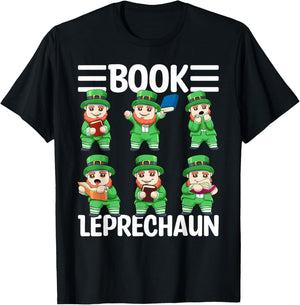 Book Leprechaun St. Patrick's Day Library Librarian Reading T-Shirt - T-Shirt | Black