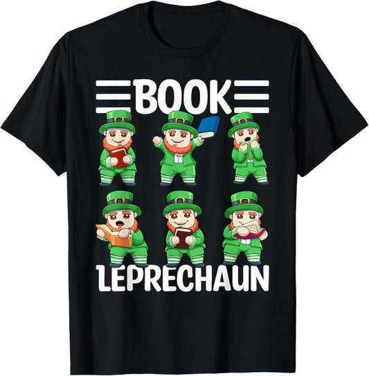 Book Leprechaun St. Patrick's Day Library Librarian Reading T-Shirt - T-Shirt | Black