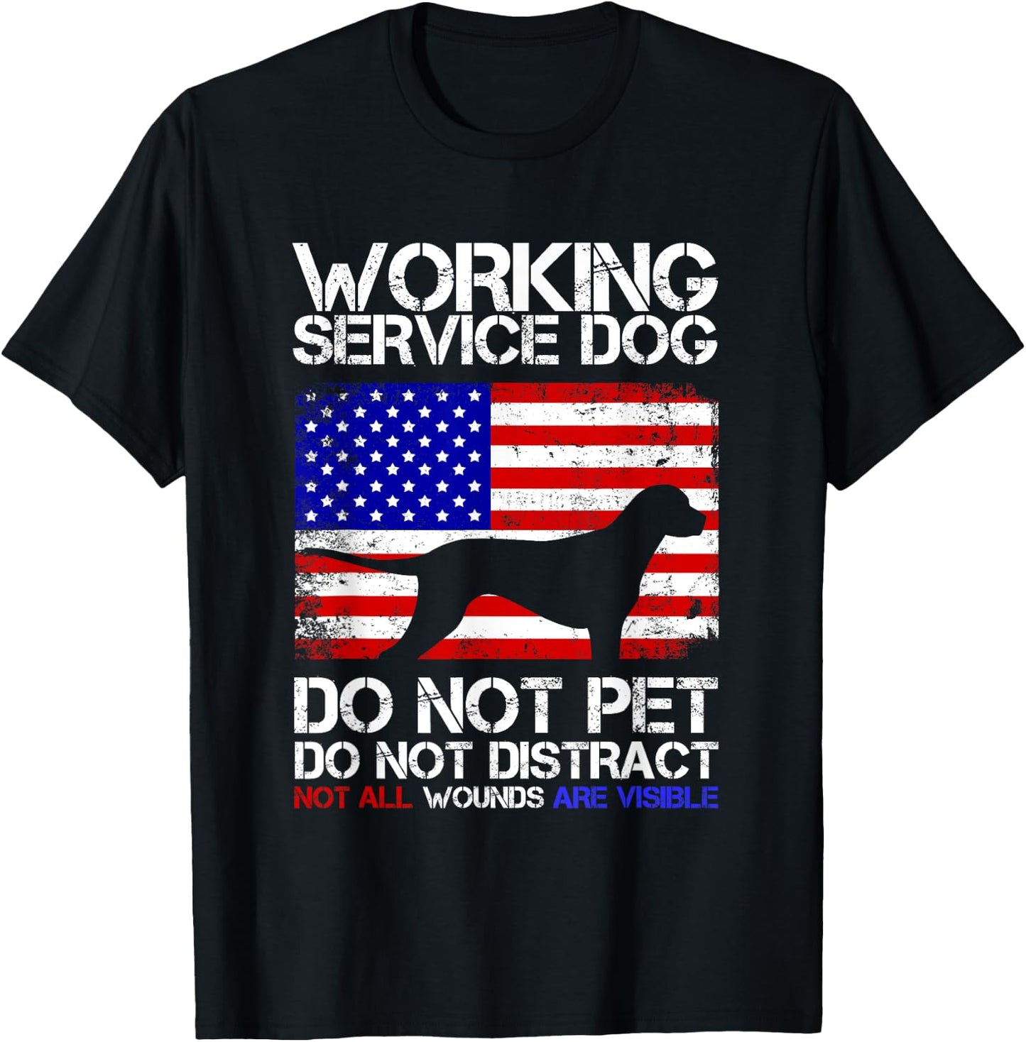 PTSD Veteran Dog Work Service Men T-Shirt - T-Shirt | Black