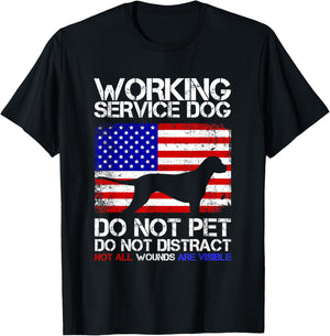 PTSD Veteran Dog Work Service Men T-Shirt - T-Shirt | Black