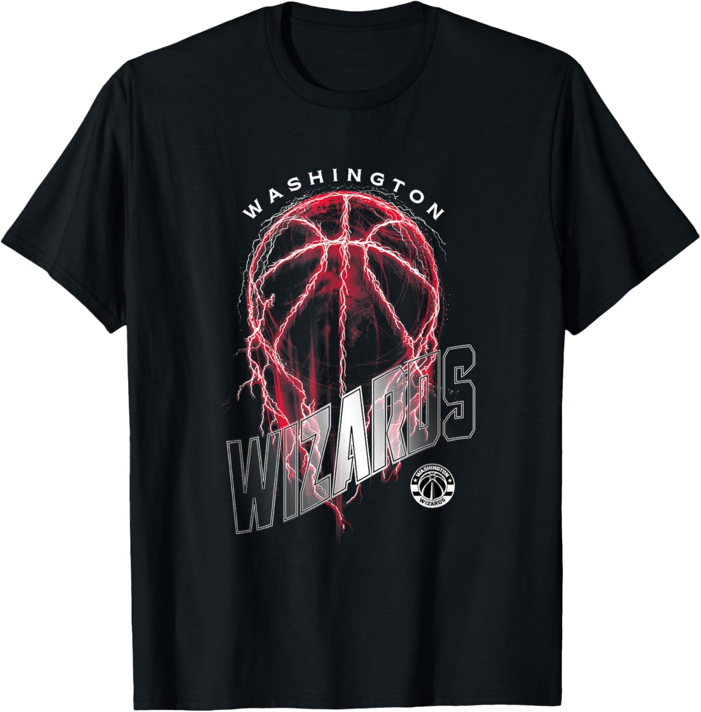Washington Wizards NBA Lightning Bolt Basketball Logo - Men's Adults Kids Sleeveless Black Small T-Shirt - T-Shirt | Black