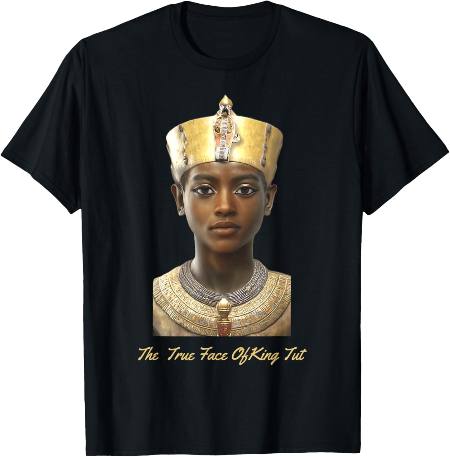The True Face of King Tut | Ancient Kemet King Tut T-Shirt - T-Shirt | Black