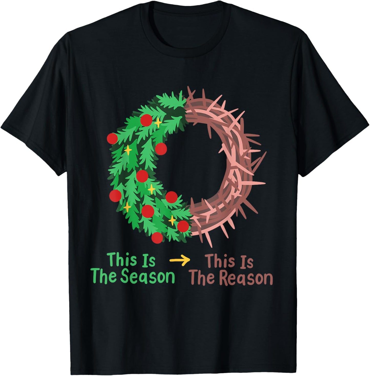 Christian Christmas Jesus This Is The Season The Reason T-Shirt - T-Shirt | Black