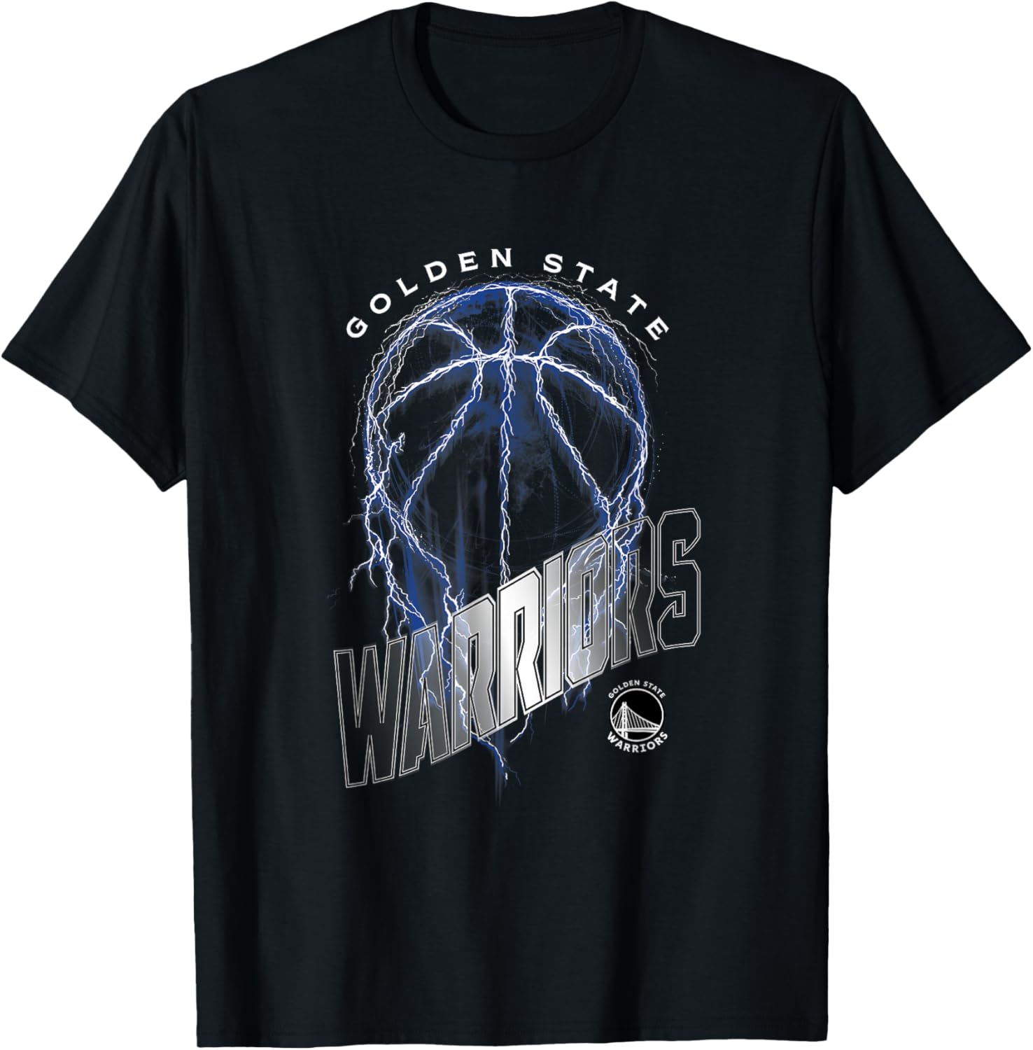 NBA Golden State Warriors Lightning Bolt Basketball Logo T-Shirt - T-Shirt | Black