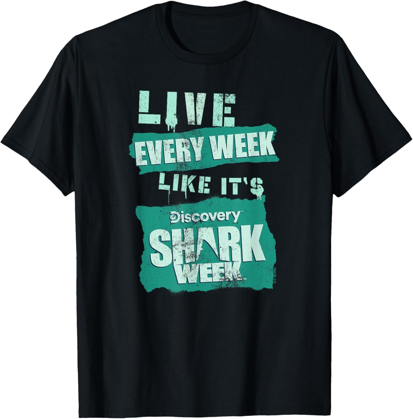 Shark Week Officially Licensed Live Every Week T-Shirt - T-Shirt | Black