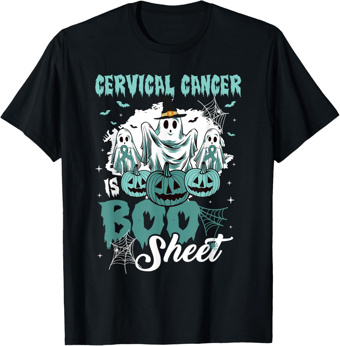 Cervical Cancer Is Boo Sheet Cervical Cancer Warrior T-Shirt - T-Shirt | Black