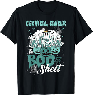 Cervical Cancer Is Boo Sheet Cervical Cancer Warrior T-Shirt - T-Shirt | Black