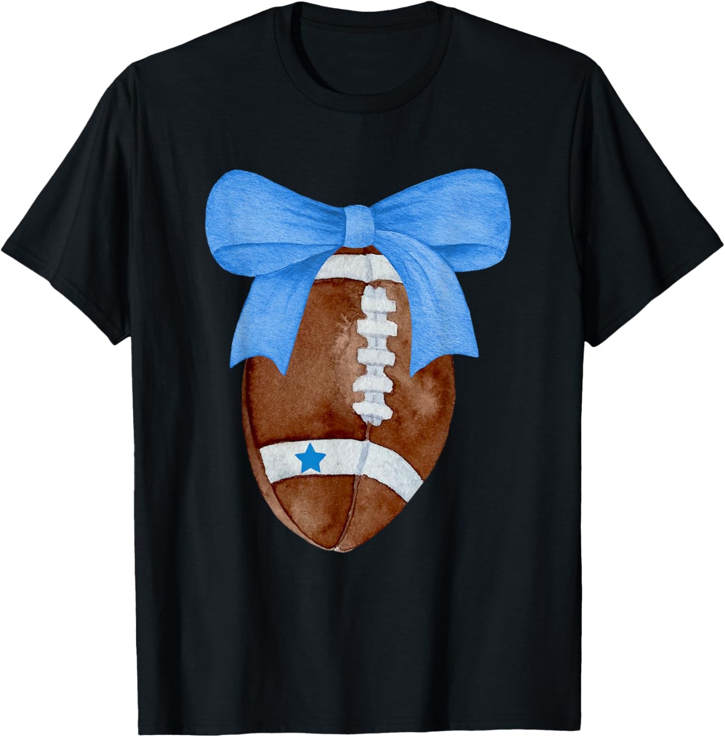 Football Coquette Bow Football Mom Women Girls Kids Dallas T-Shirt - T-Shirt | Black