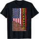 Brick Mason Bricklayer Masonry Construction US Flag Vintage T-Shirt - T-Shirt | Black